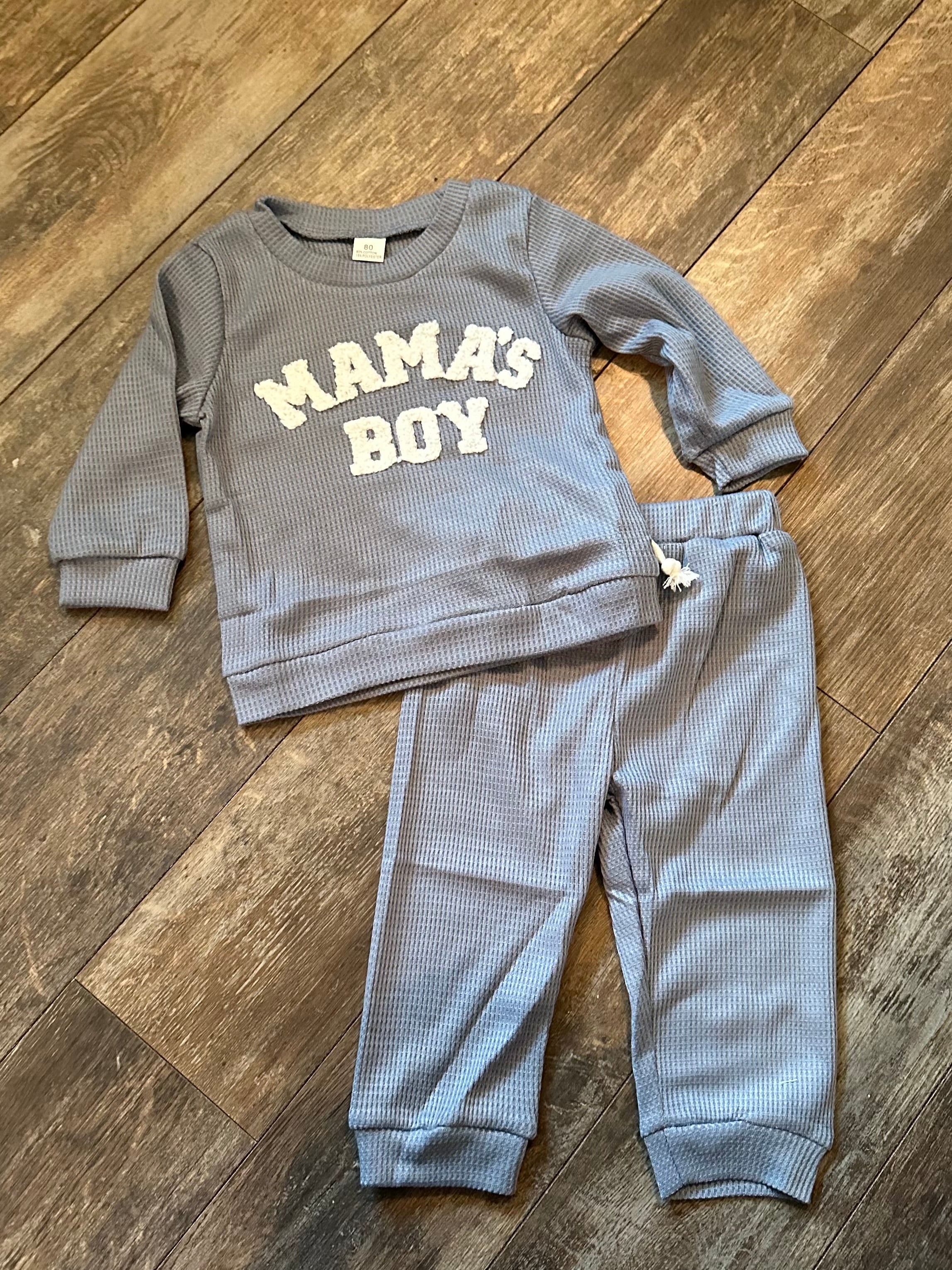 598 Blue Knit Mama’s Boy Jogger Set