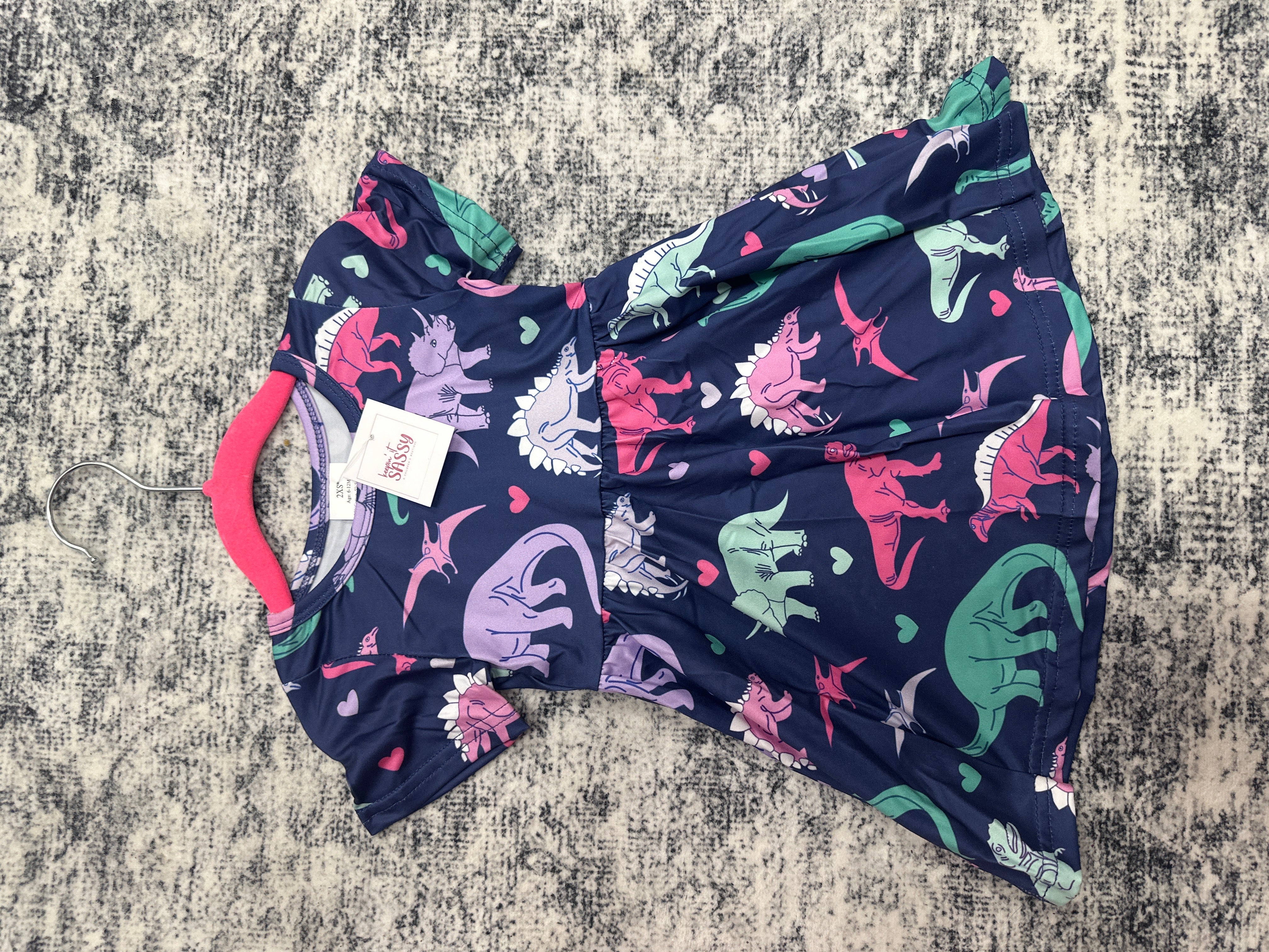 660 Dino stomp twirl dress