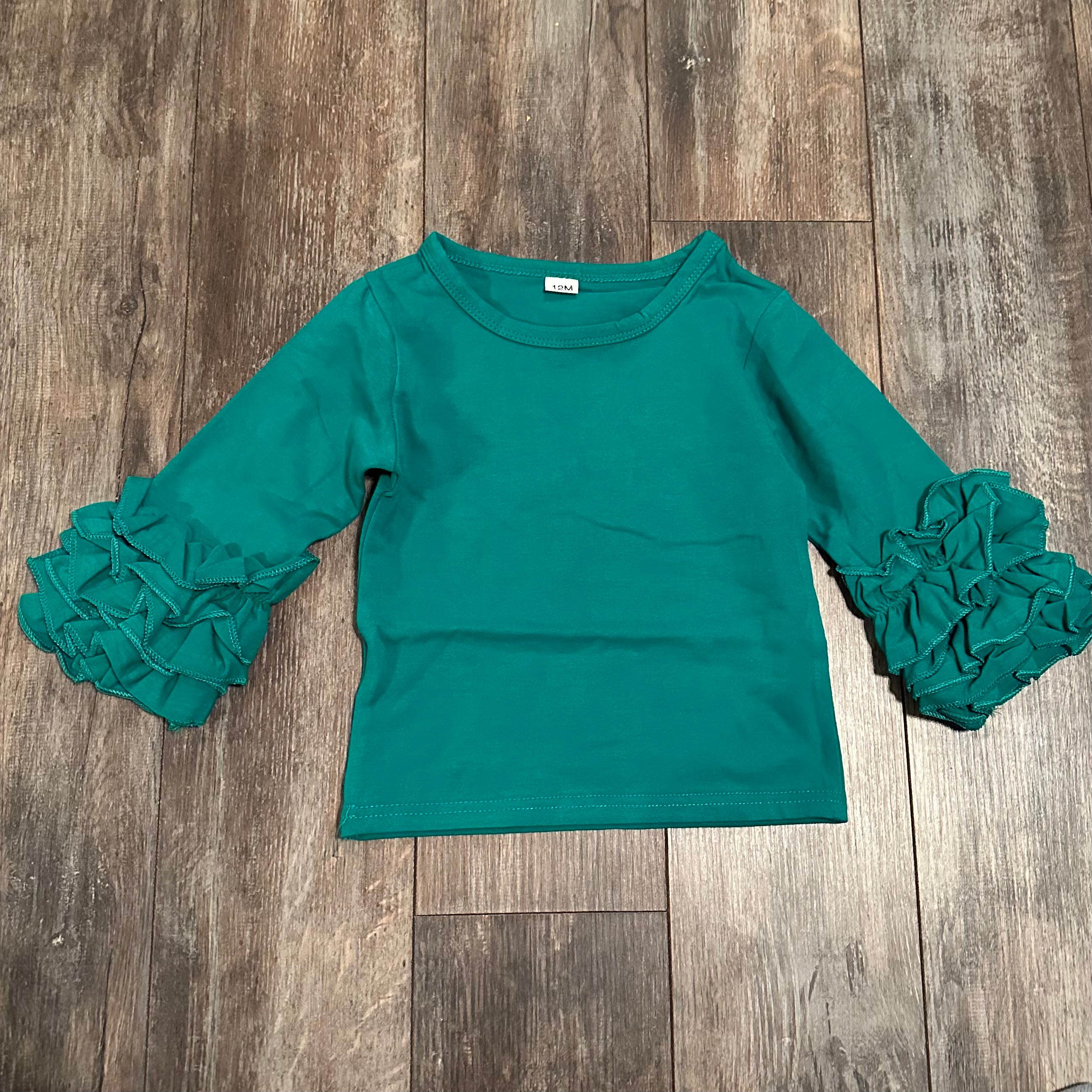 554 green ruffle-12 months