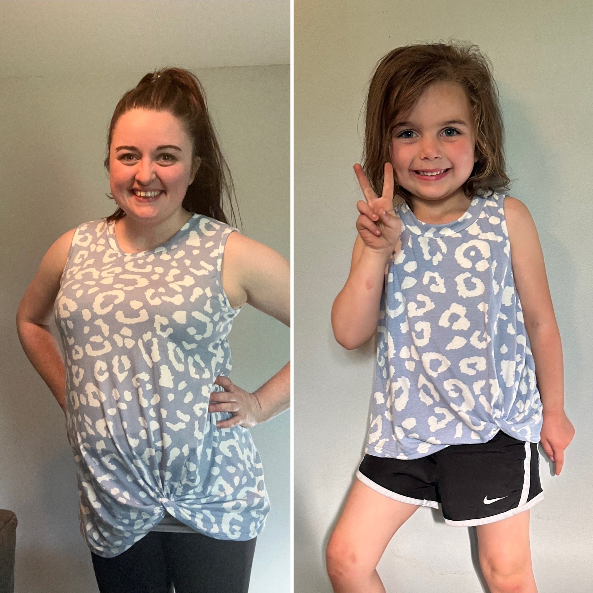 374 Mommy and mini leopard twist tank