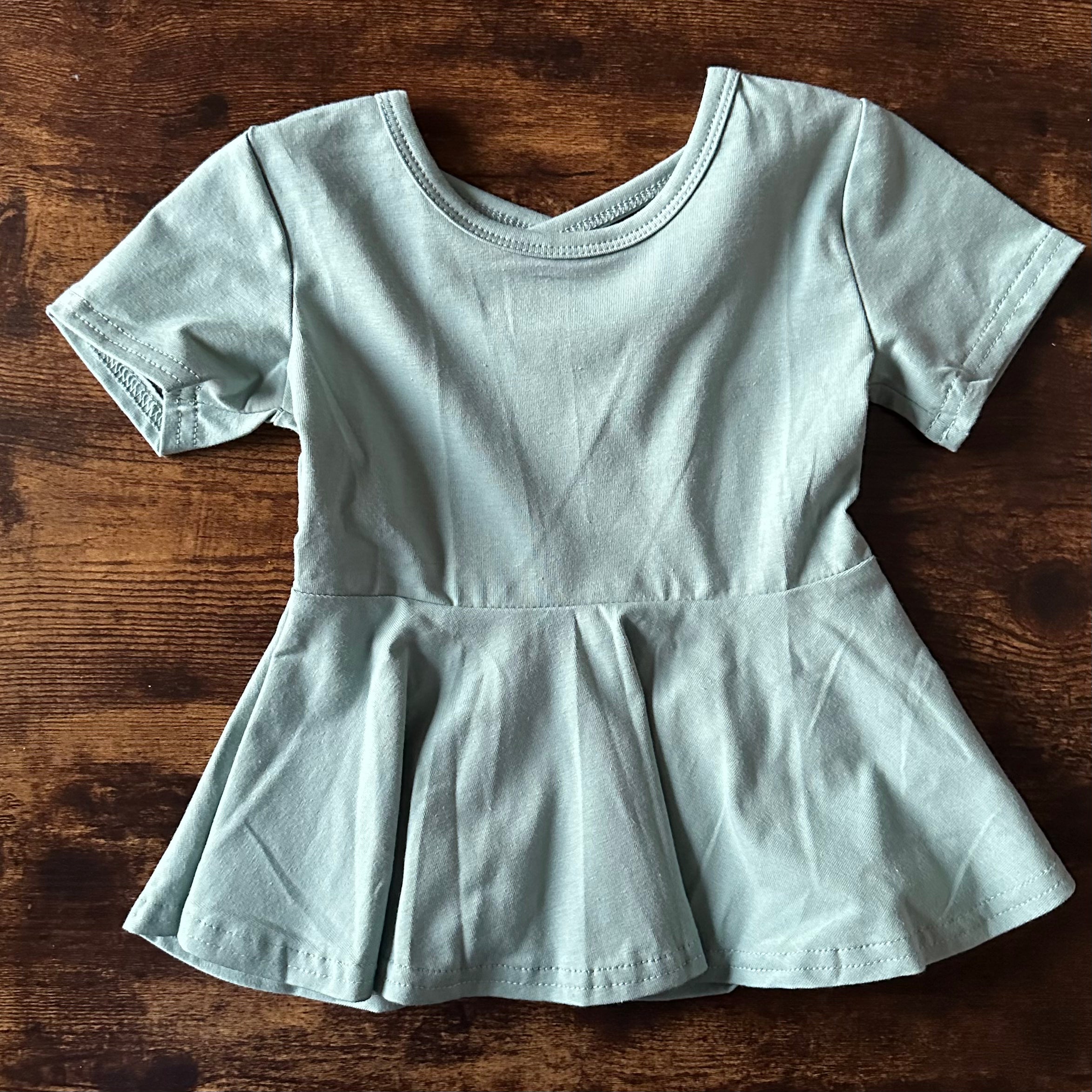 387 seafoam crisscross tunic-6months