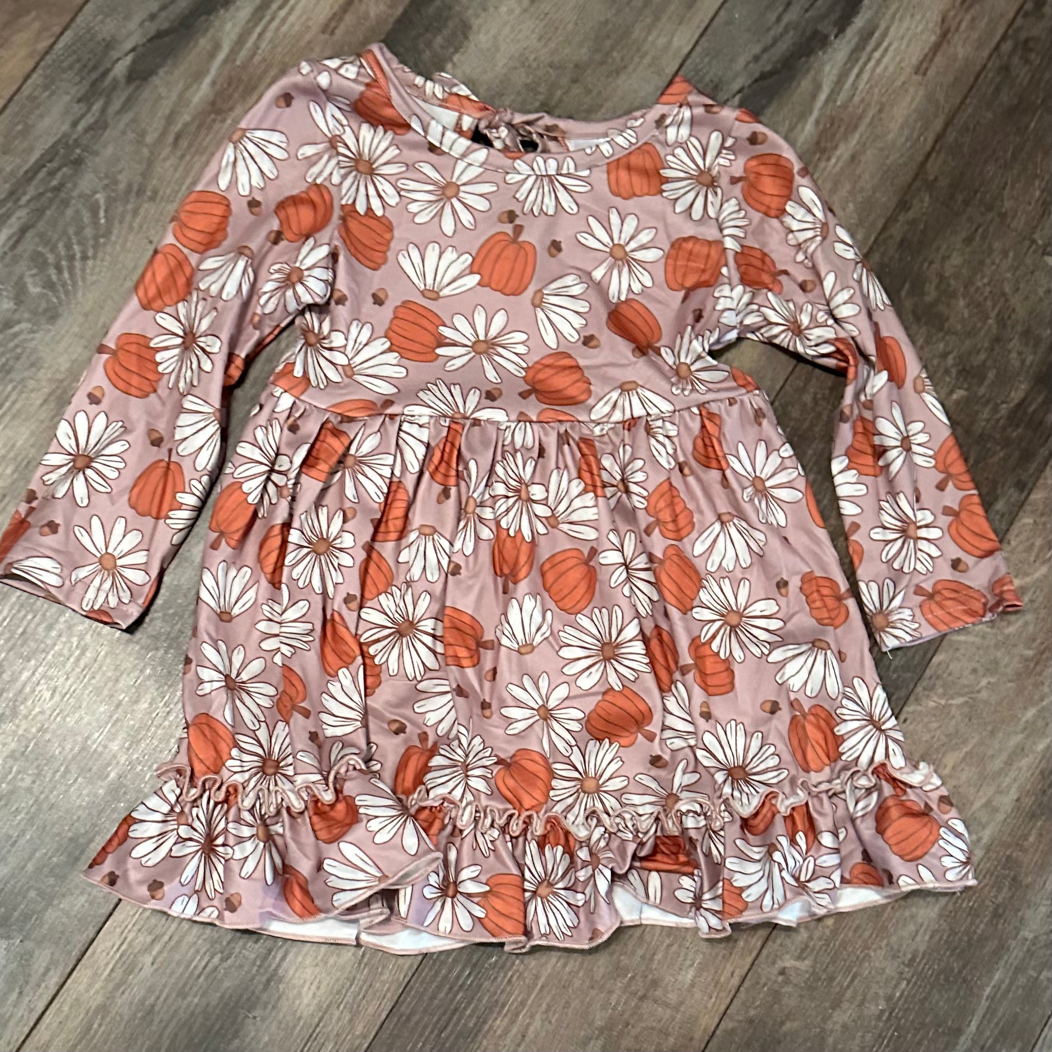 448 Pumpkin floral dress